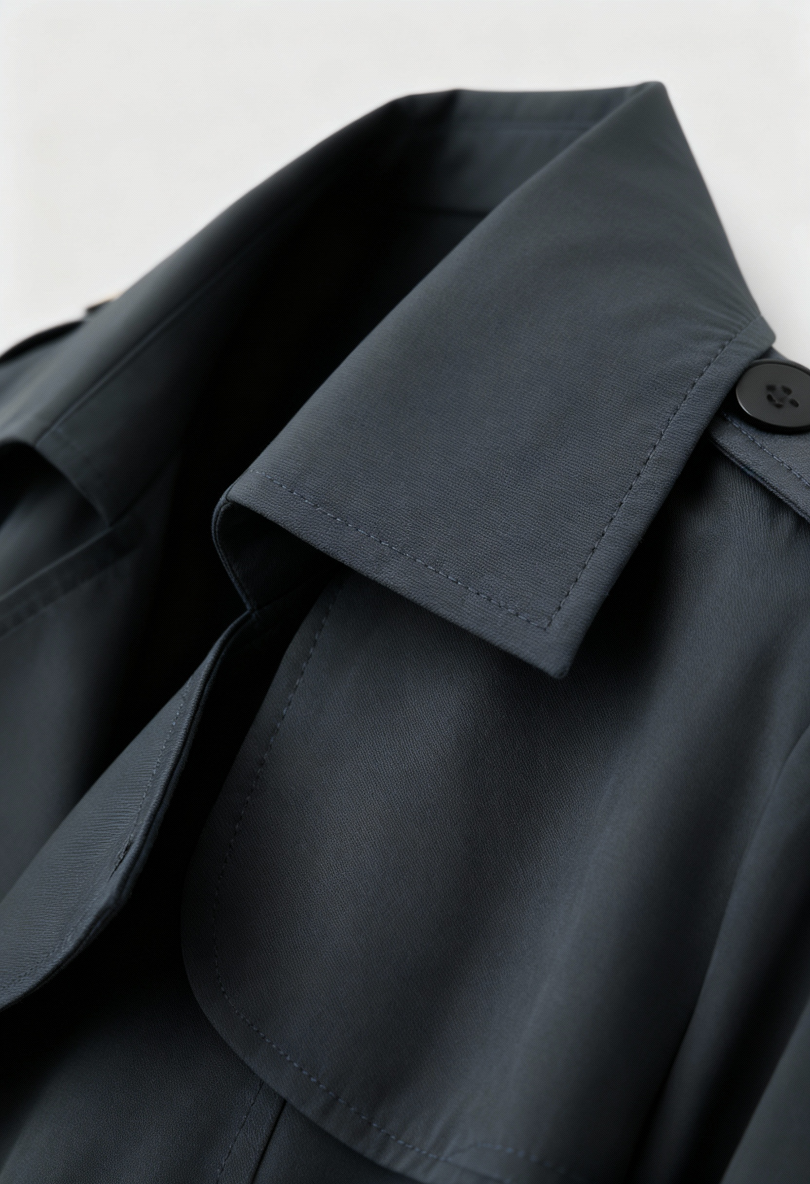 Women's Gray Half-Length Trench Coat