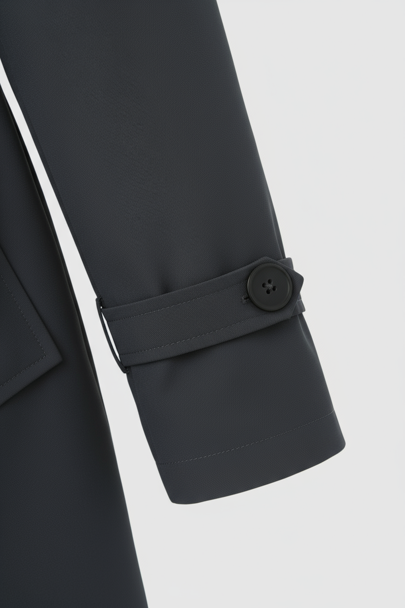 Women's Gray Half-Length Trench Coat