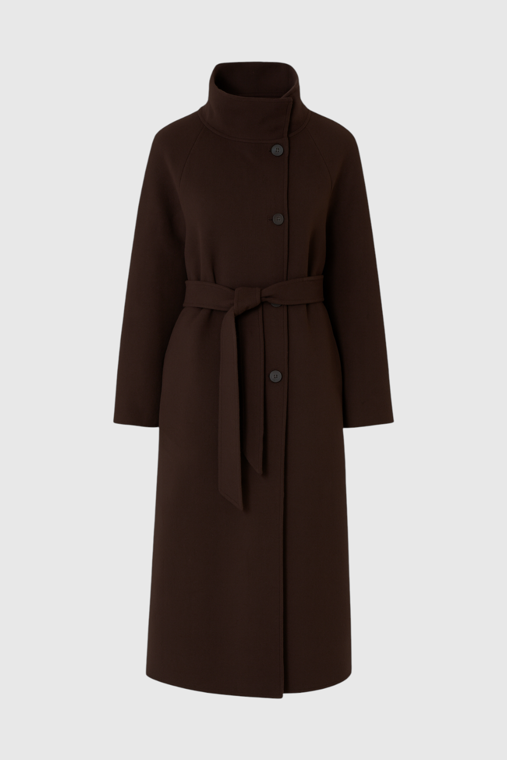 Women's Long Brown Winter Coat With Collar