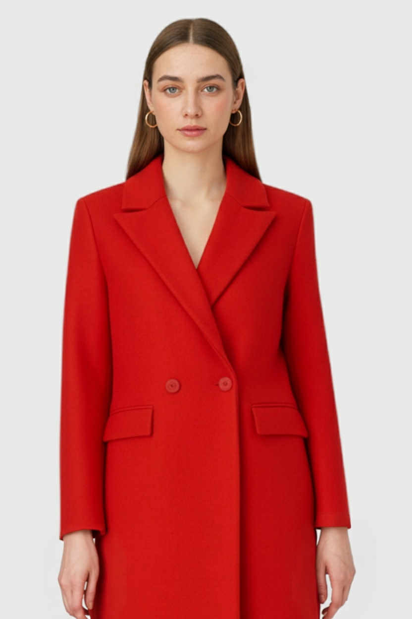 Women's Long Red Winter Coat