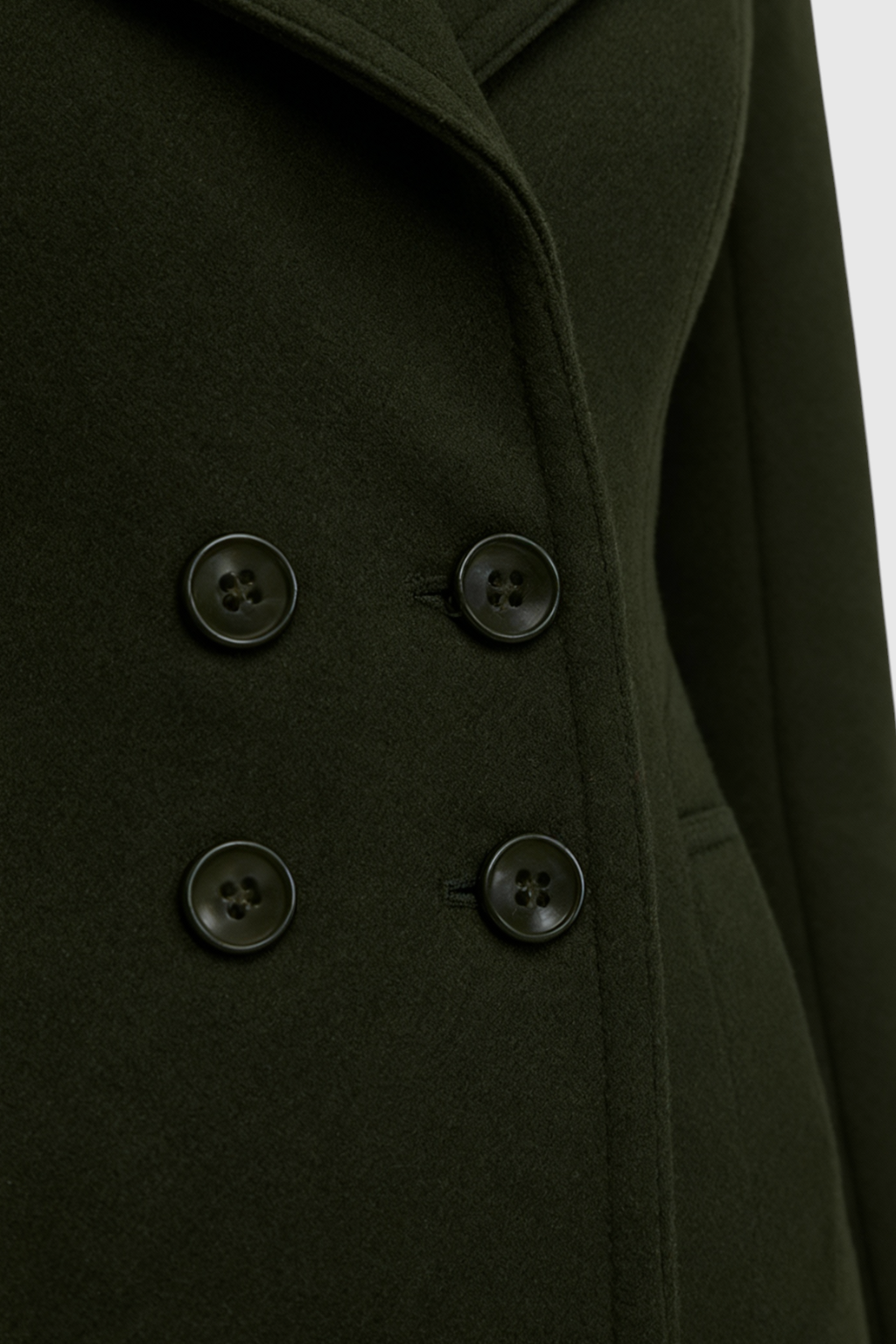 Women's Army Green Wool Trench Coat