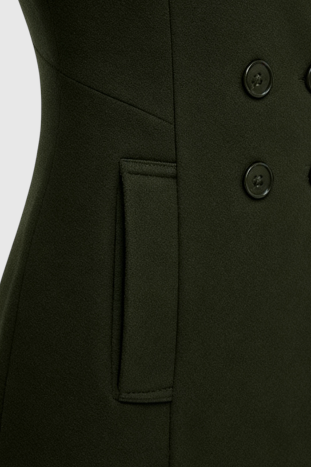 Women's Army Green Wool Trench Coat