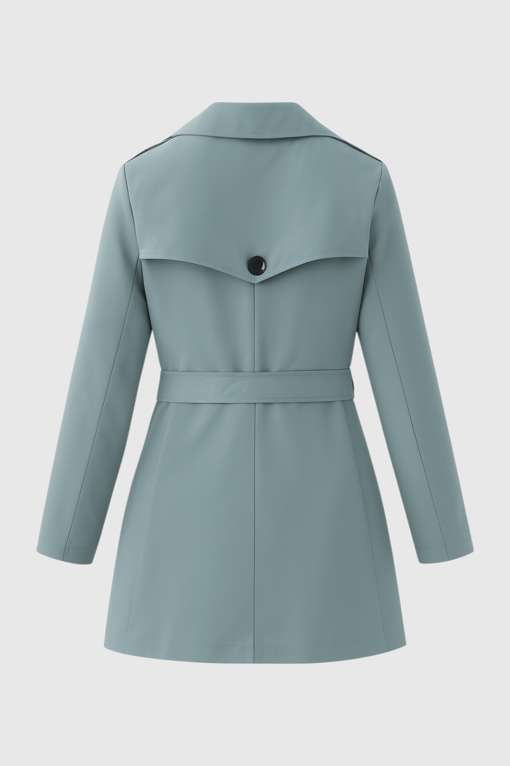Women's Light Green Half-Length Trench Coat