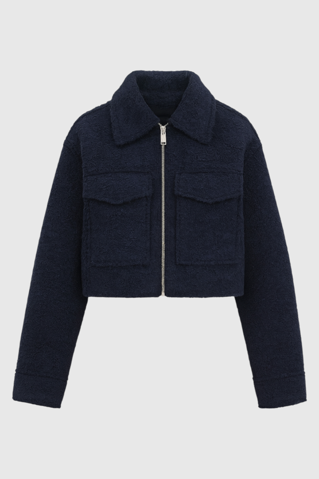 Women's Navy Blue Zip-Up Jacket