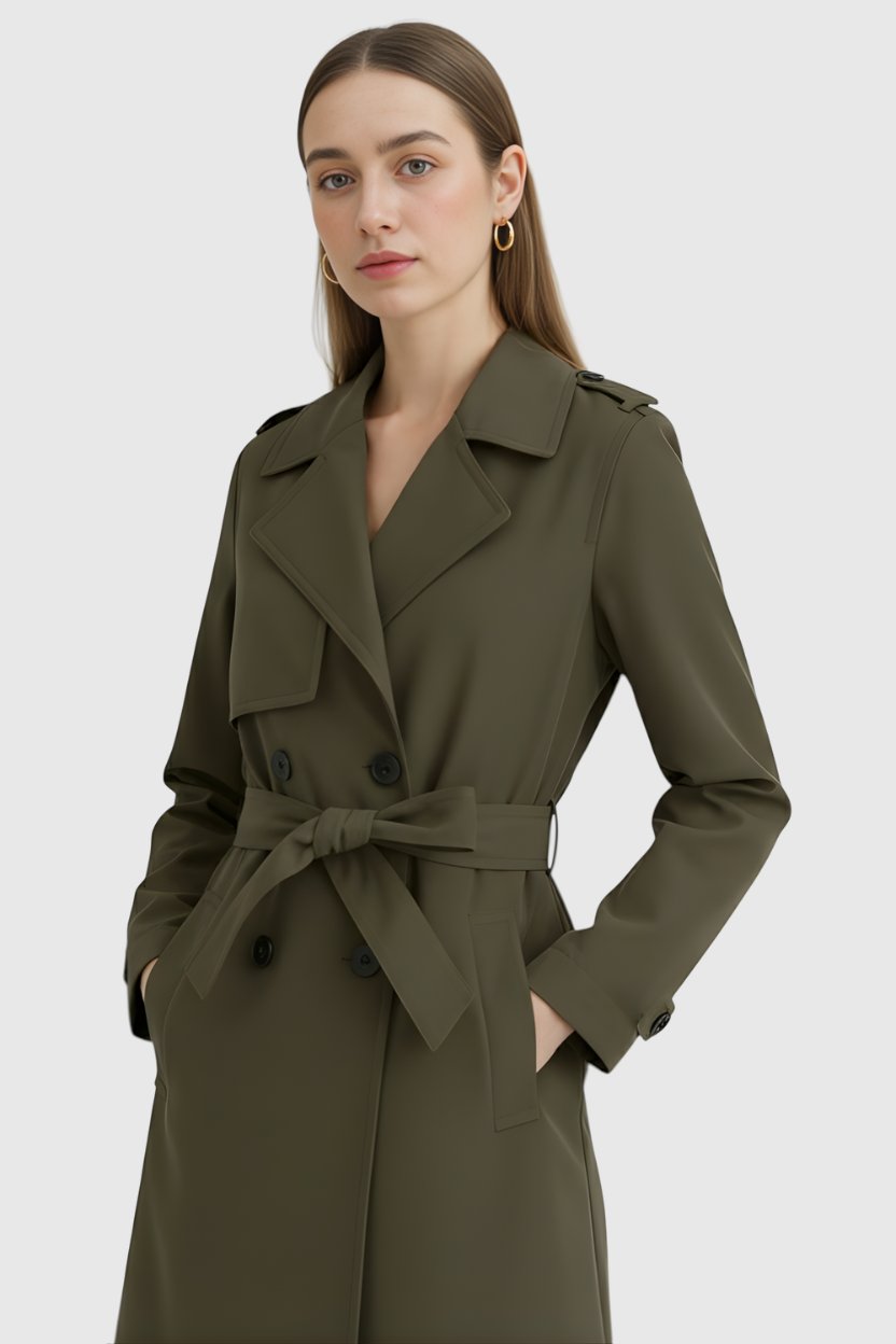 Women's Olive Green Trench Coat