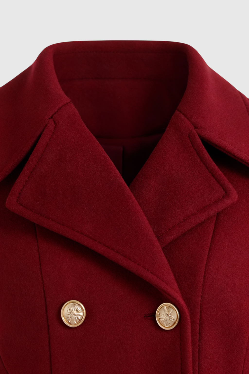 Women's Warm Long Burgundy Trench Coat