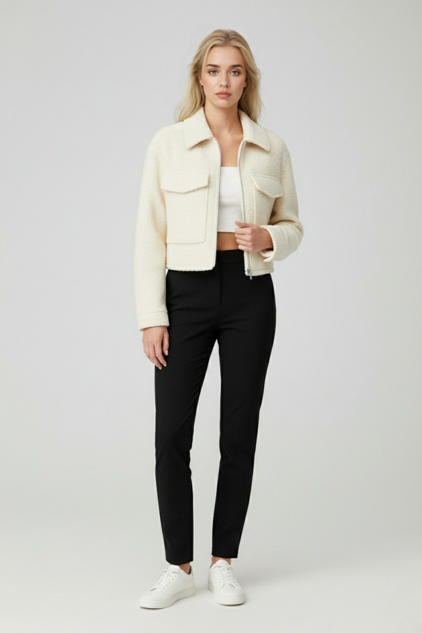 Women's White Zip Jacket