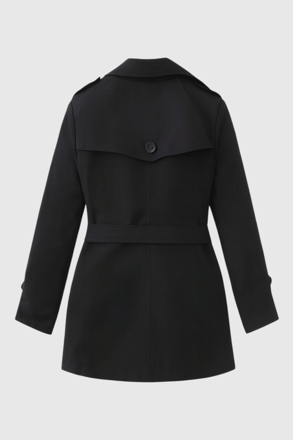 Women's Black Half-Length Trench Coat