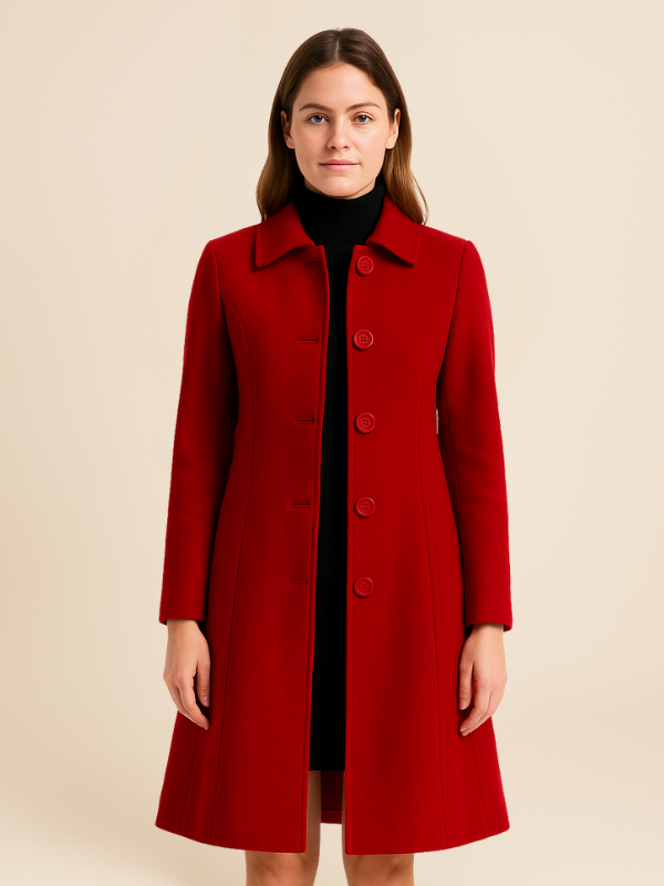 Divisha | Women's Long Woolen Coat Elegant & Warm Winter Outerwear