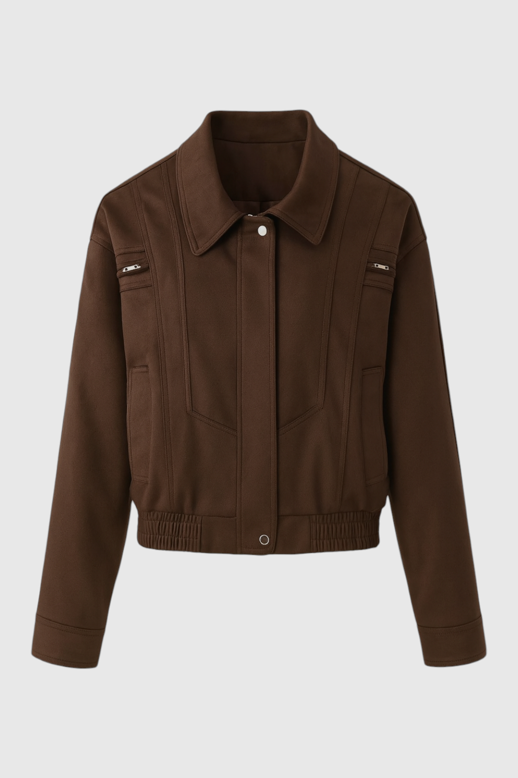 Dark Brown Bomber Jacket for Women