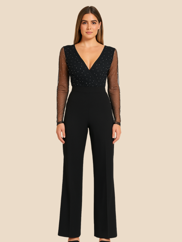 Audrey | Women's Glitter V-Neck Jumpsuit