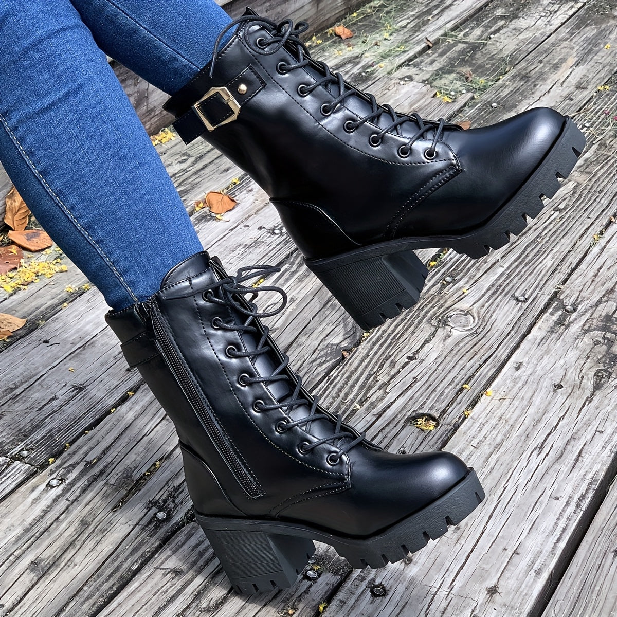 Ankle Boot – Round Toe & Zipper For Stability While Walking