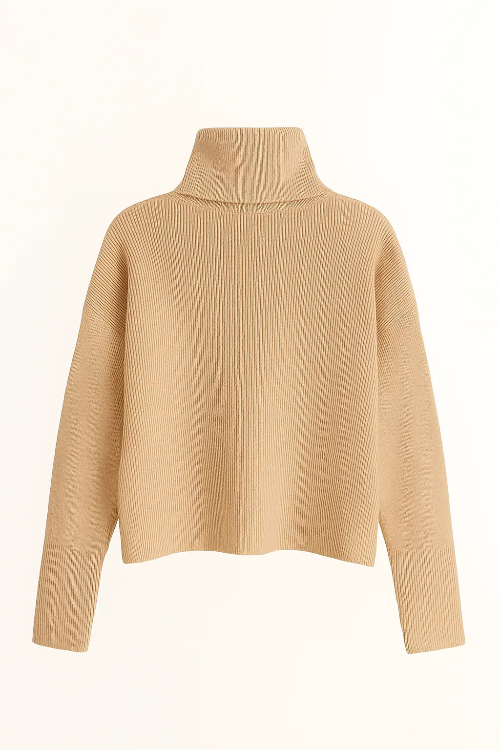 Knitted Sweater – Turtleneck & Button Detail Sleeves