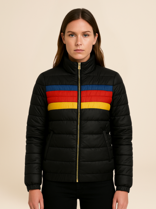 Grace - Women's Retro Stripe Puffer Jacket
