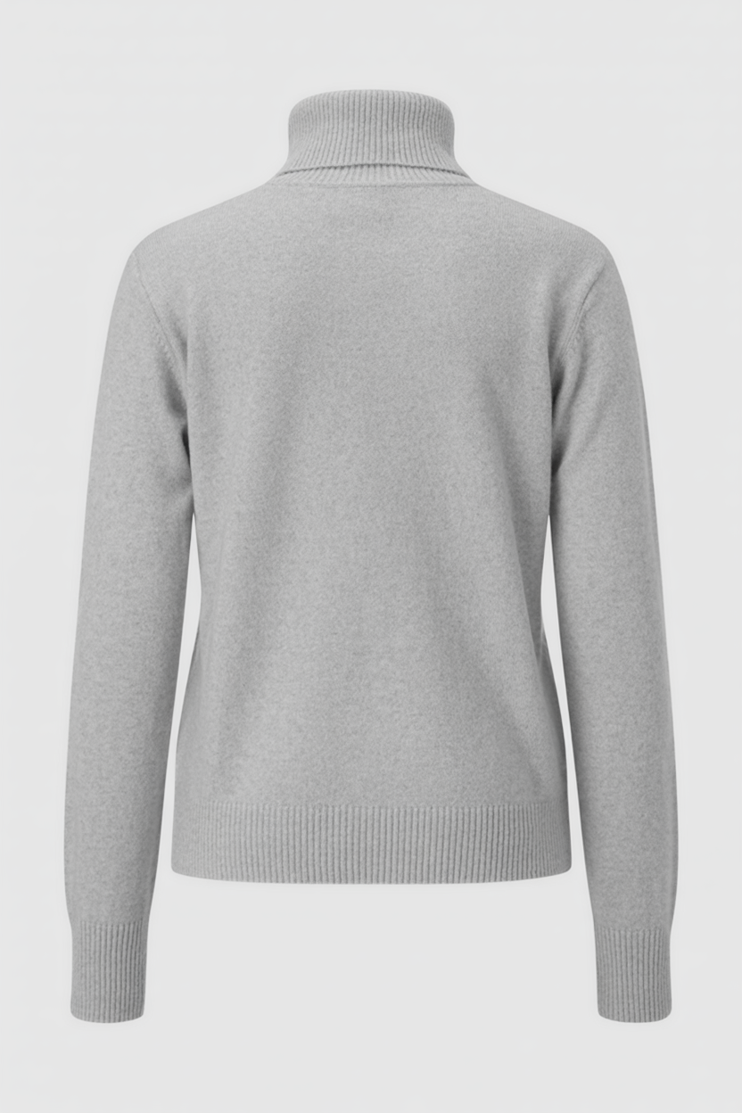 Gray Fleece Lined Thermal Turtleneck