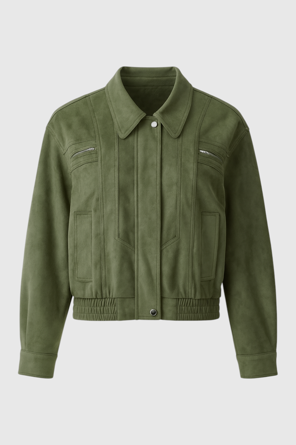 Green Bomber Jacket for Women
