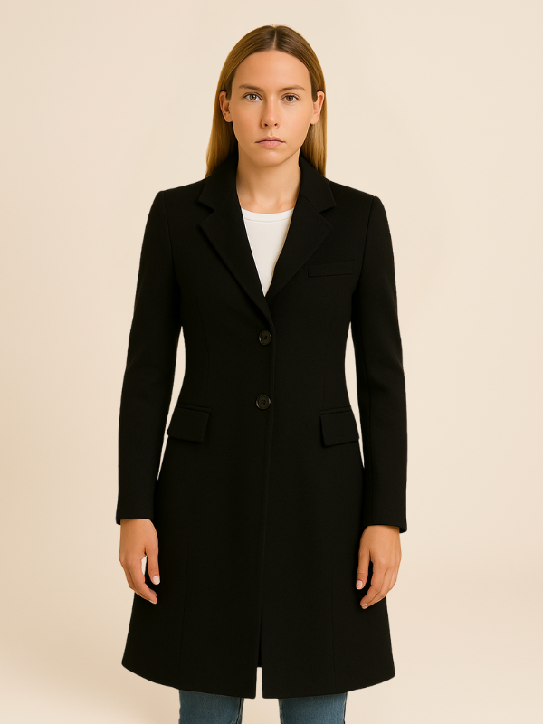 Ivy | Elegant Black Flared Coat