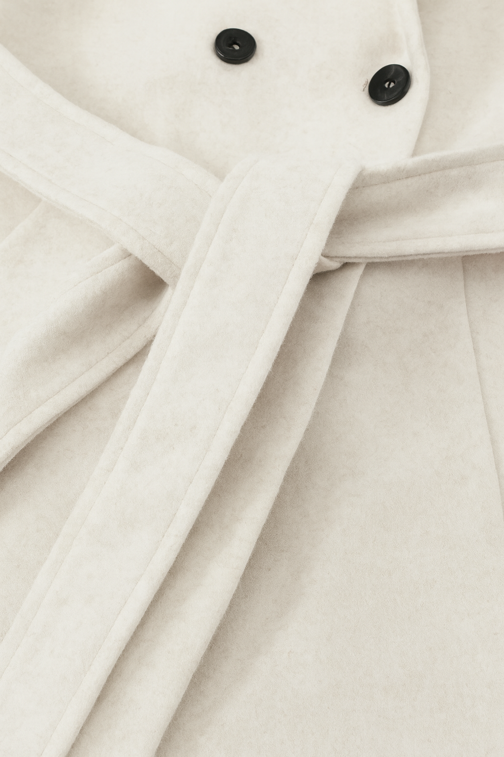 Long Beige Hooded Coat