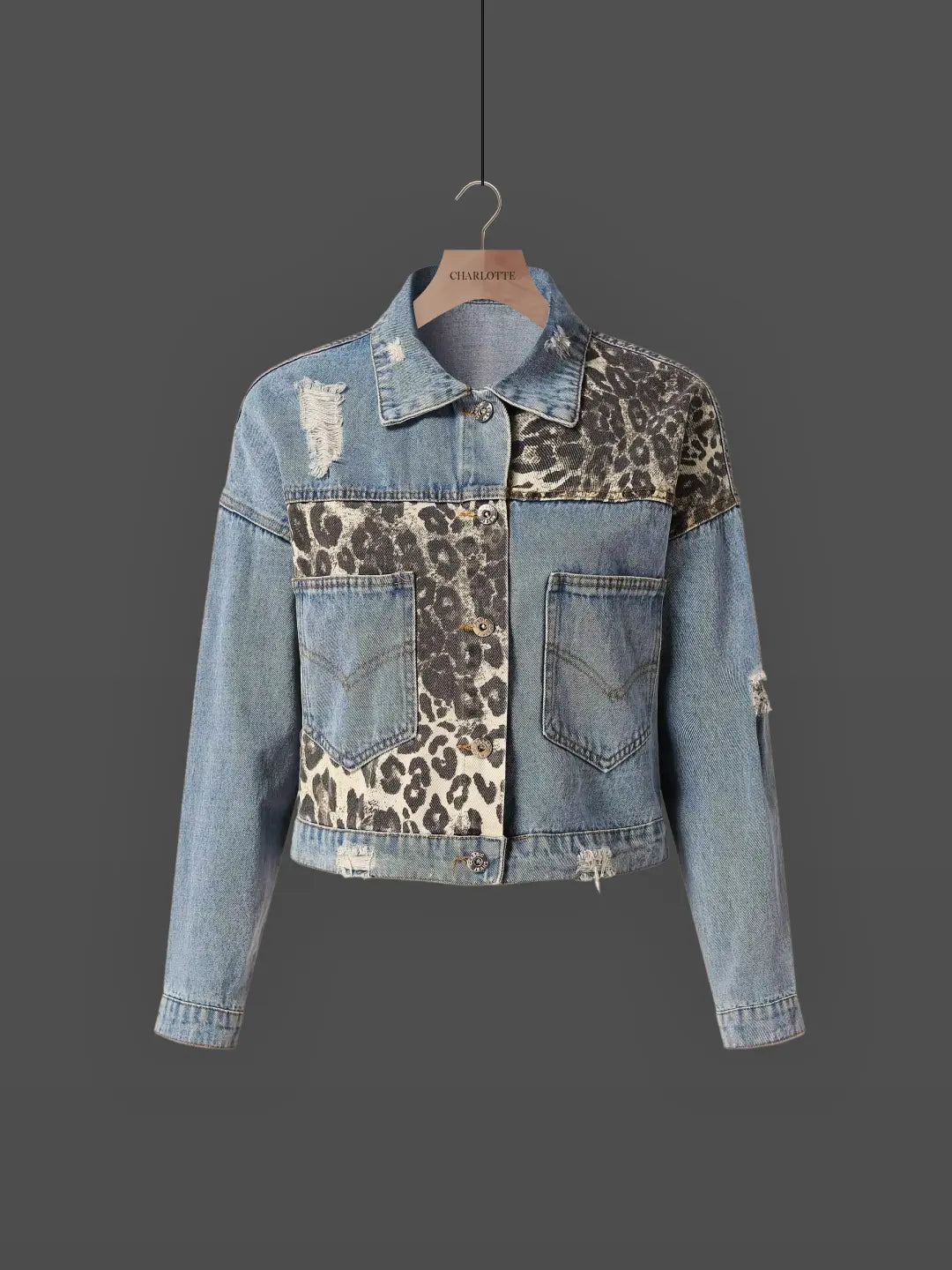 Sheena | Leopard Denim Jacket for Women