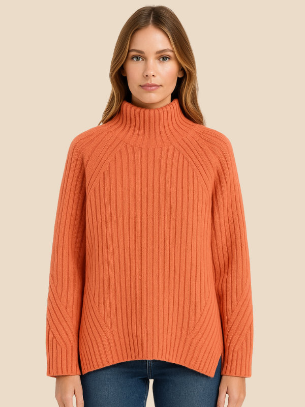 Lilly | Women's Ribbed Casual Turtleneck Sweater