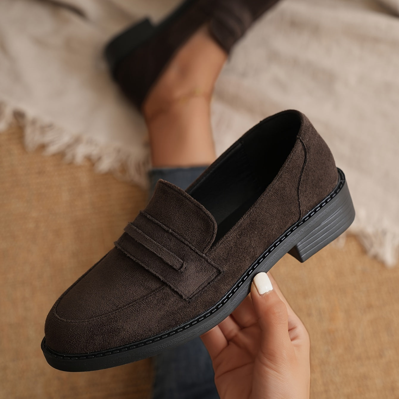 Loafers Faux Leather – Rounded Toe for Easy Walking