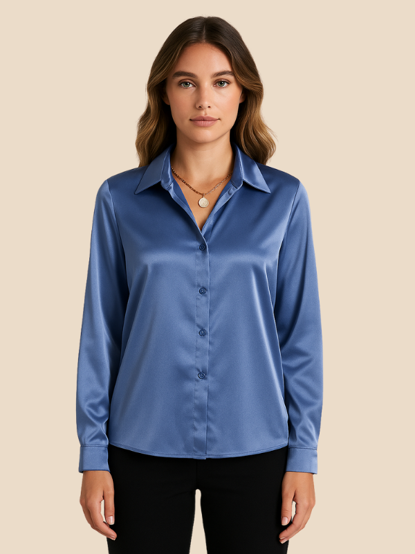 Mira | Women's Satin Long Sleeve Blouse