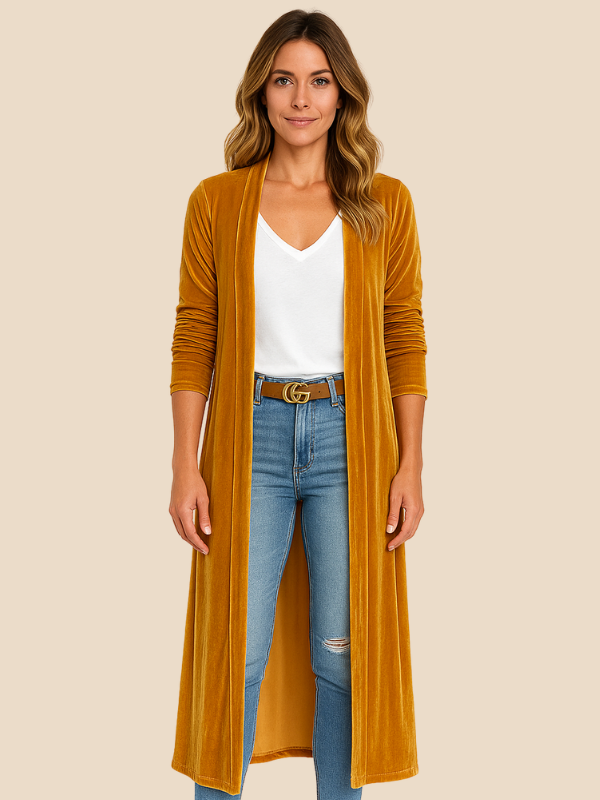 Madison | Women's Velvet Longline Cardigan