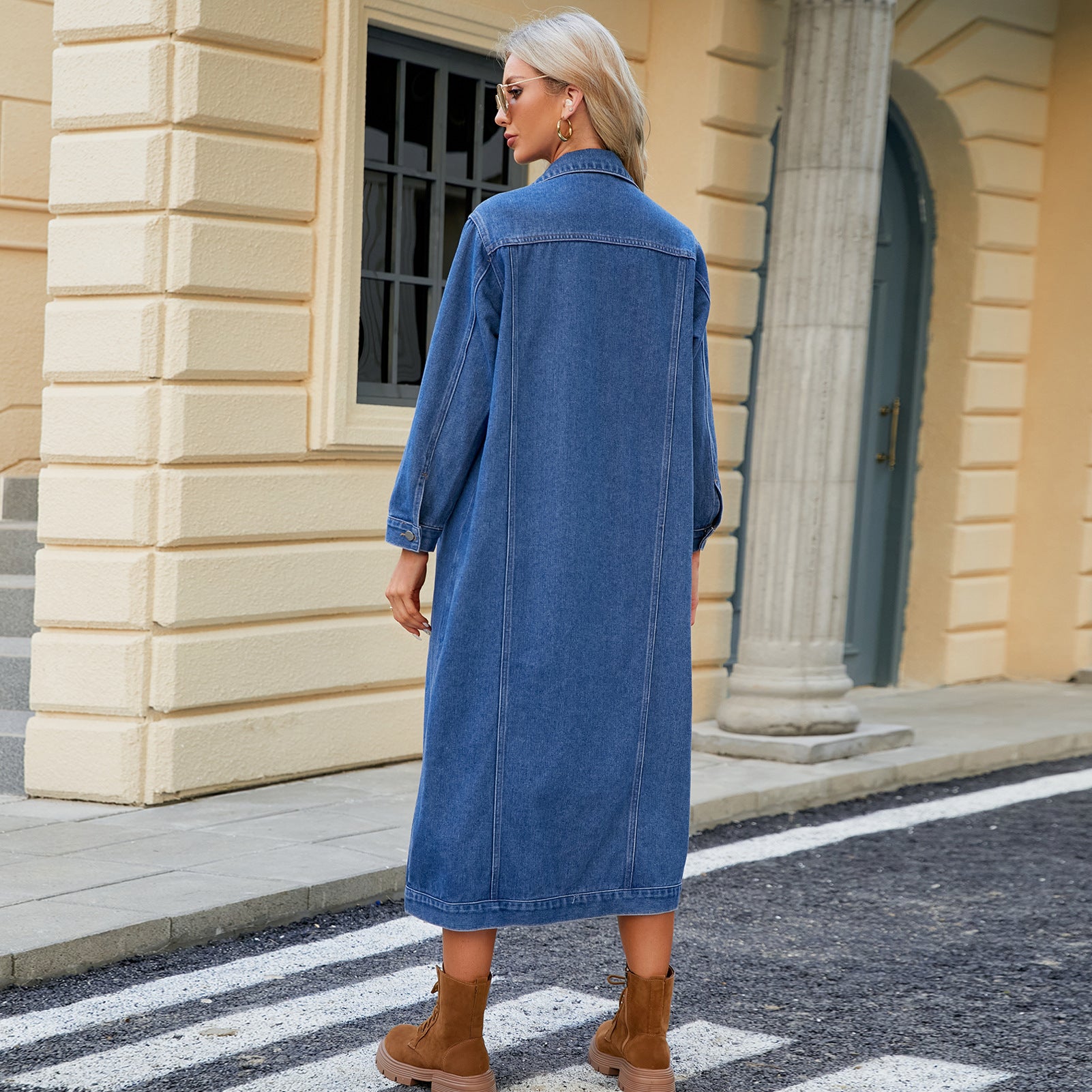 Lea | Women's Long Denim Duster Jacket