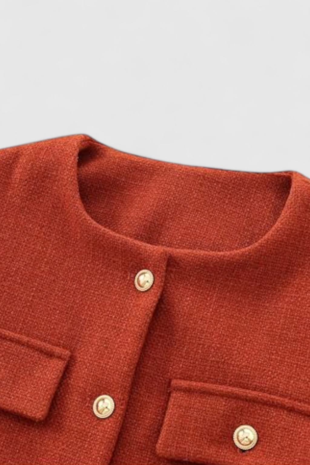 Orange-red Winter Short Jacket for Women