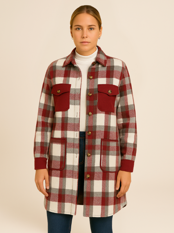 Clara | Women's Plaid Button-Up Jacket