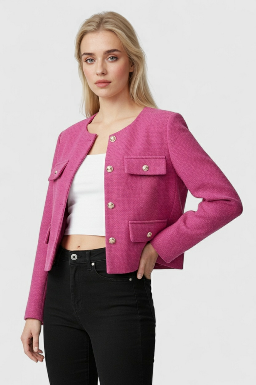 Pink Winter Short Jacket for Women