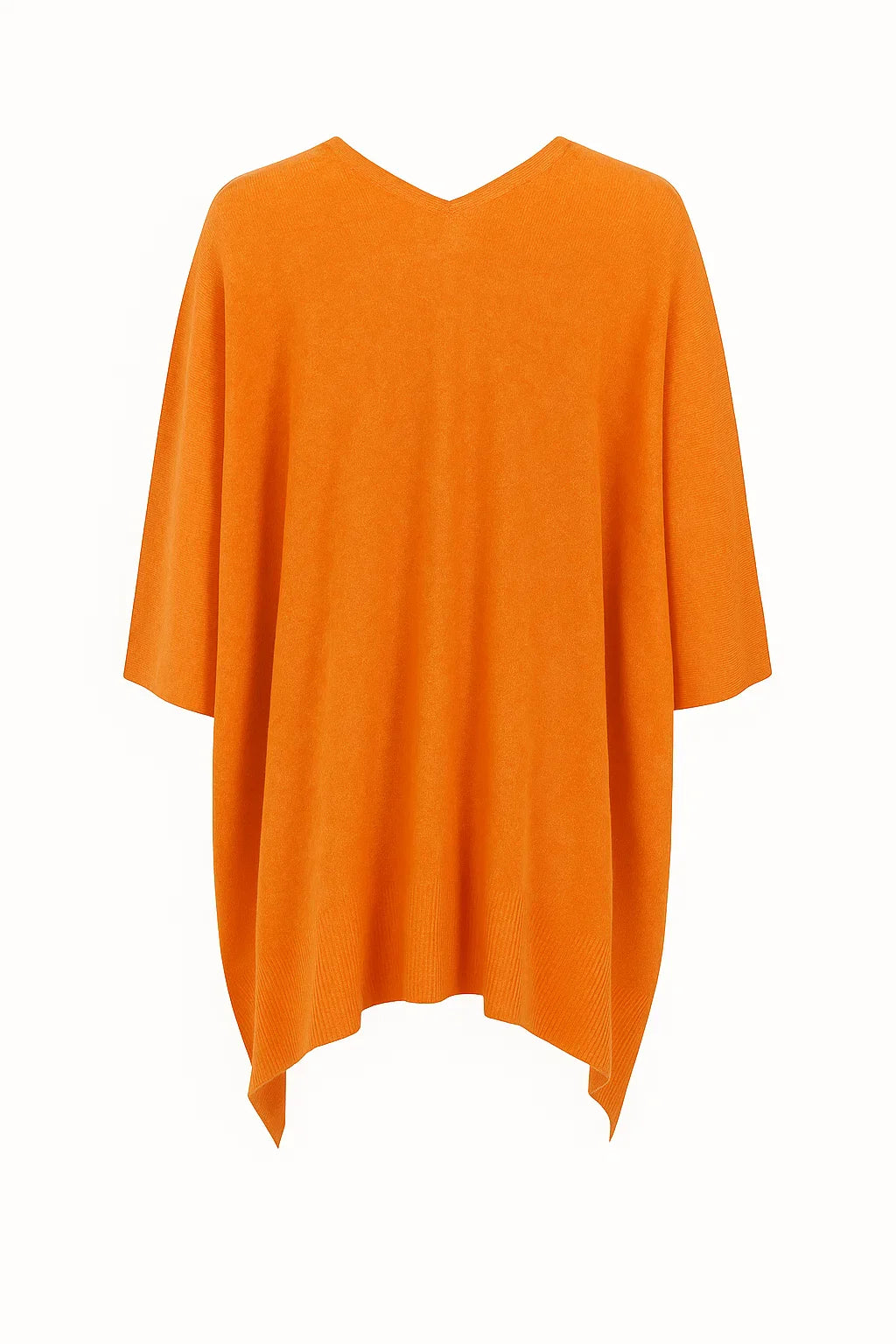 Ruby - Plain V-neck poncho sweater