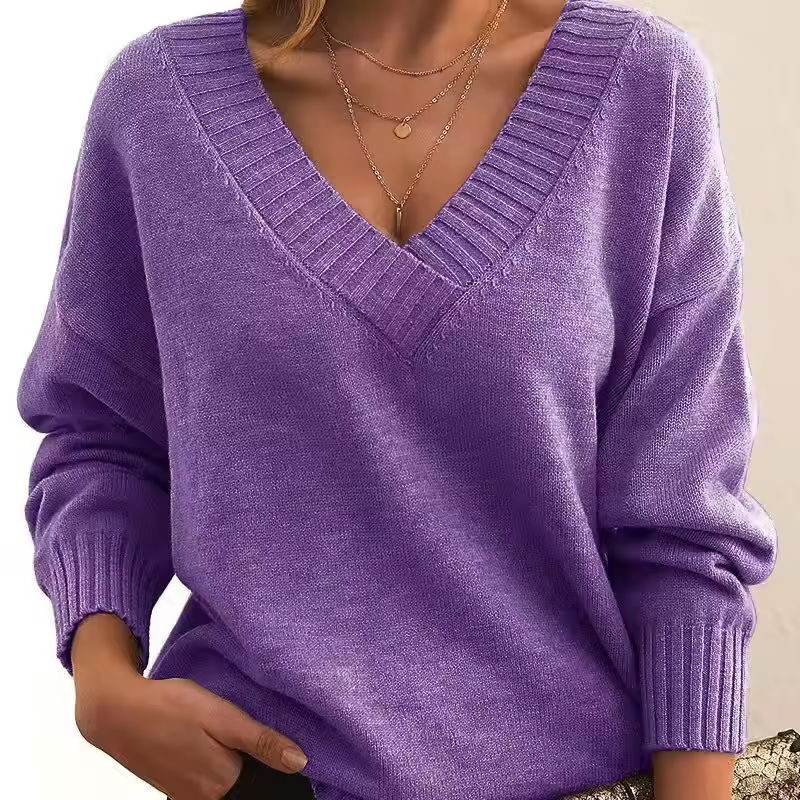 Rose | V-Neck Knit Sweater for Women