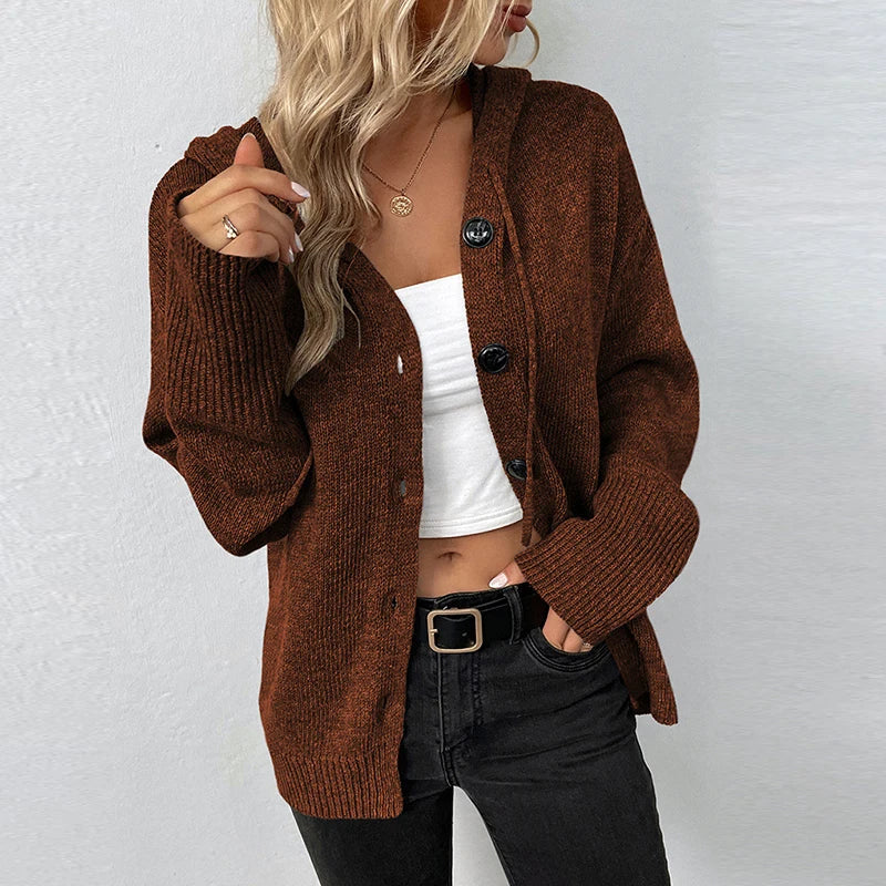 Ruby | Women's Relaxed Hooded Knit Cardigan