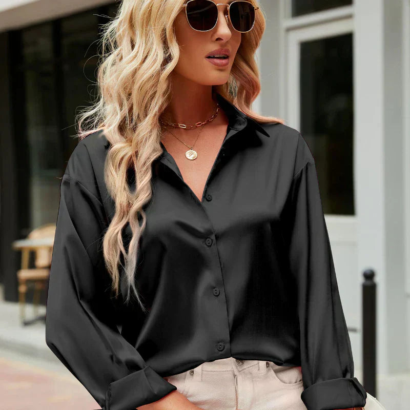 Tessa | Women's Satin Long Sleeve Blouse