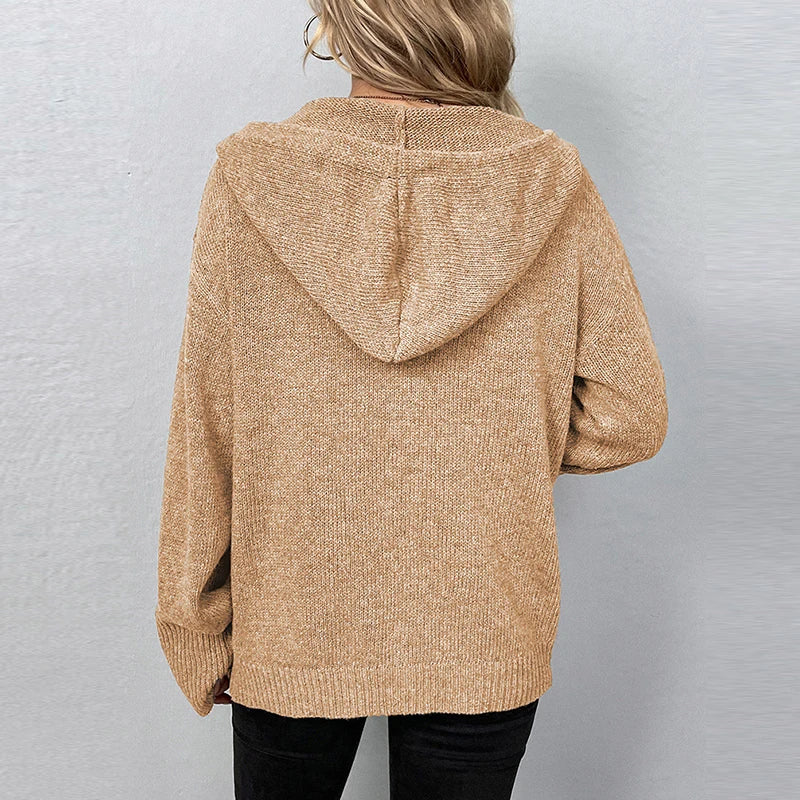 Ruby | Women's Relaxed Hooded Knit Cardigan