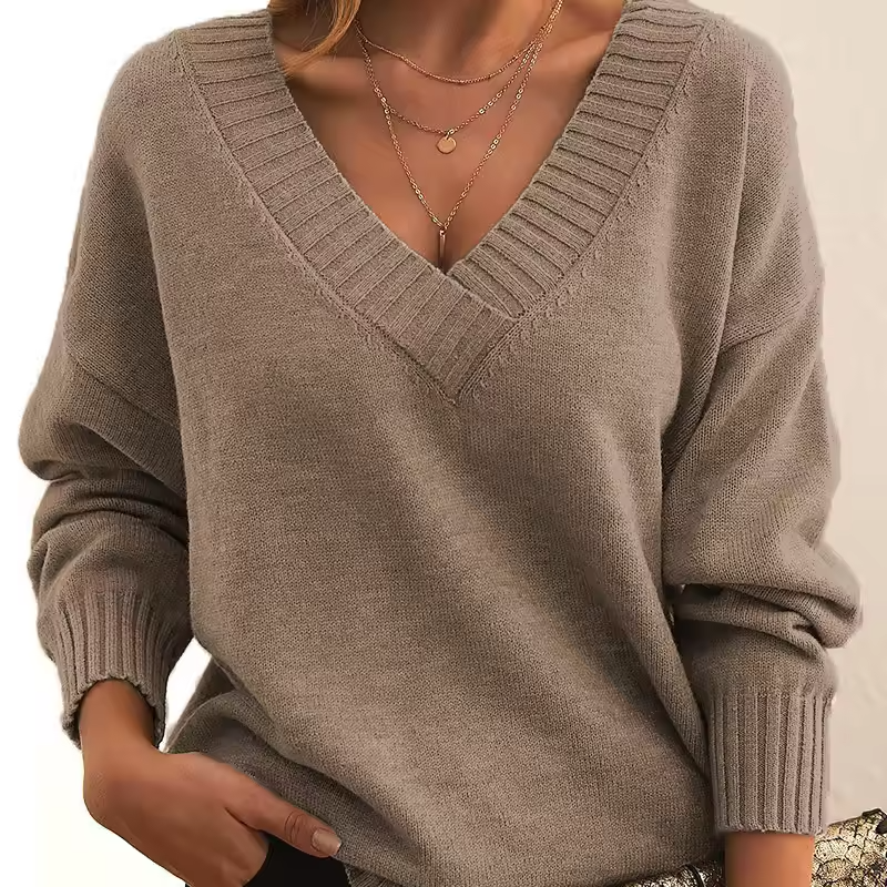 Rose | V-Neck Knit Sweater for Women