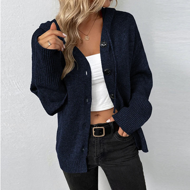Ruby | Women's Relaxed Hooded Knit Cardigan