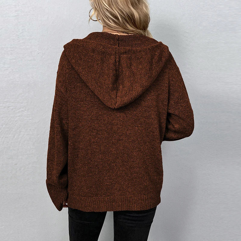 Ruby | Women's Relaxed Hooded Knit Cardigan