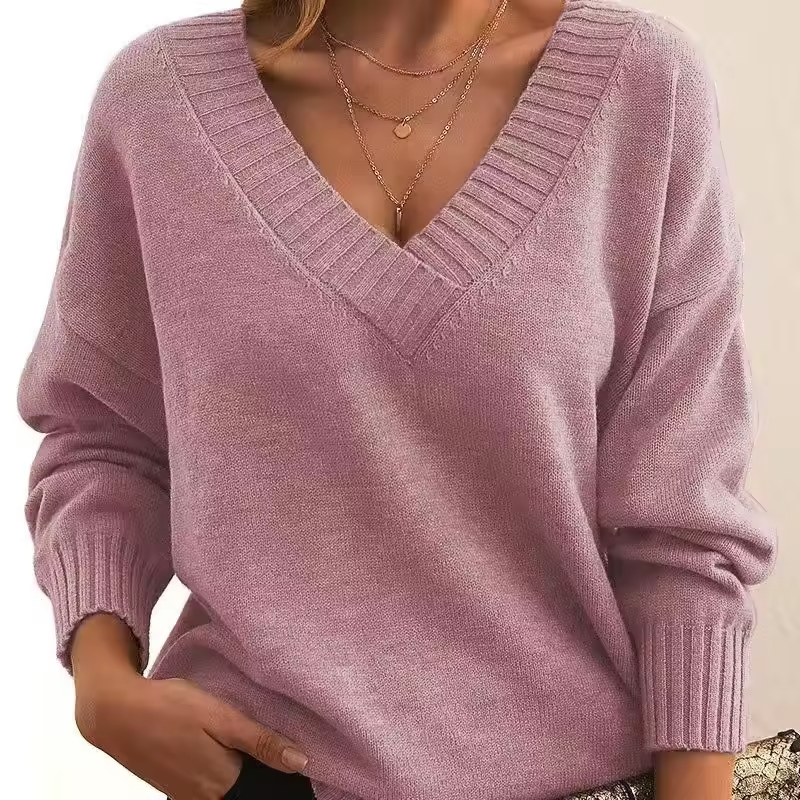 Rose | V-Neck Knit Sweater for Women