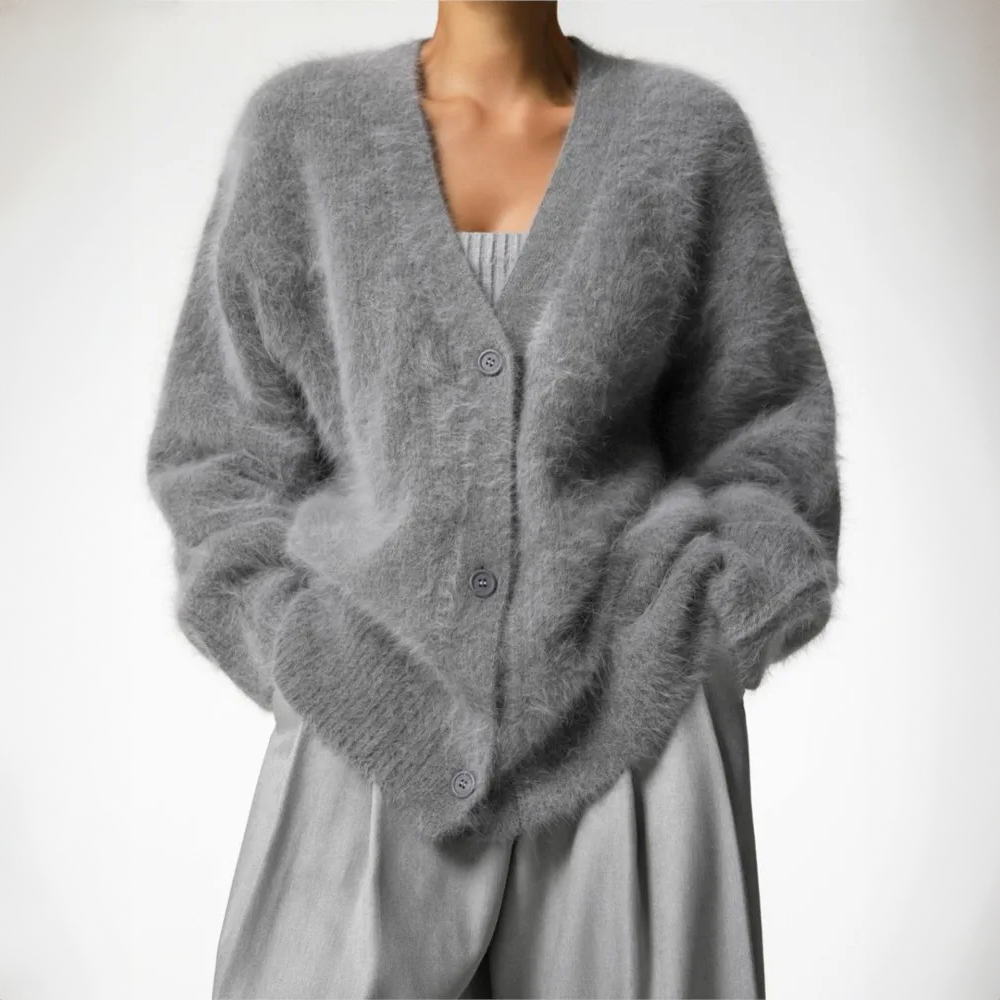 Demi | Women's Casual Plush Buttoned Cardigan