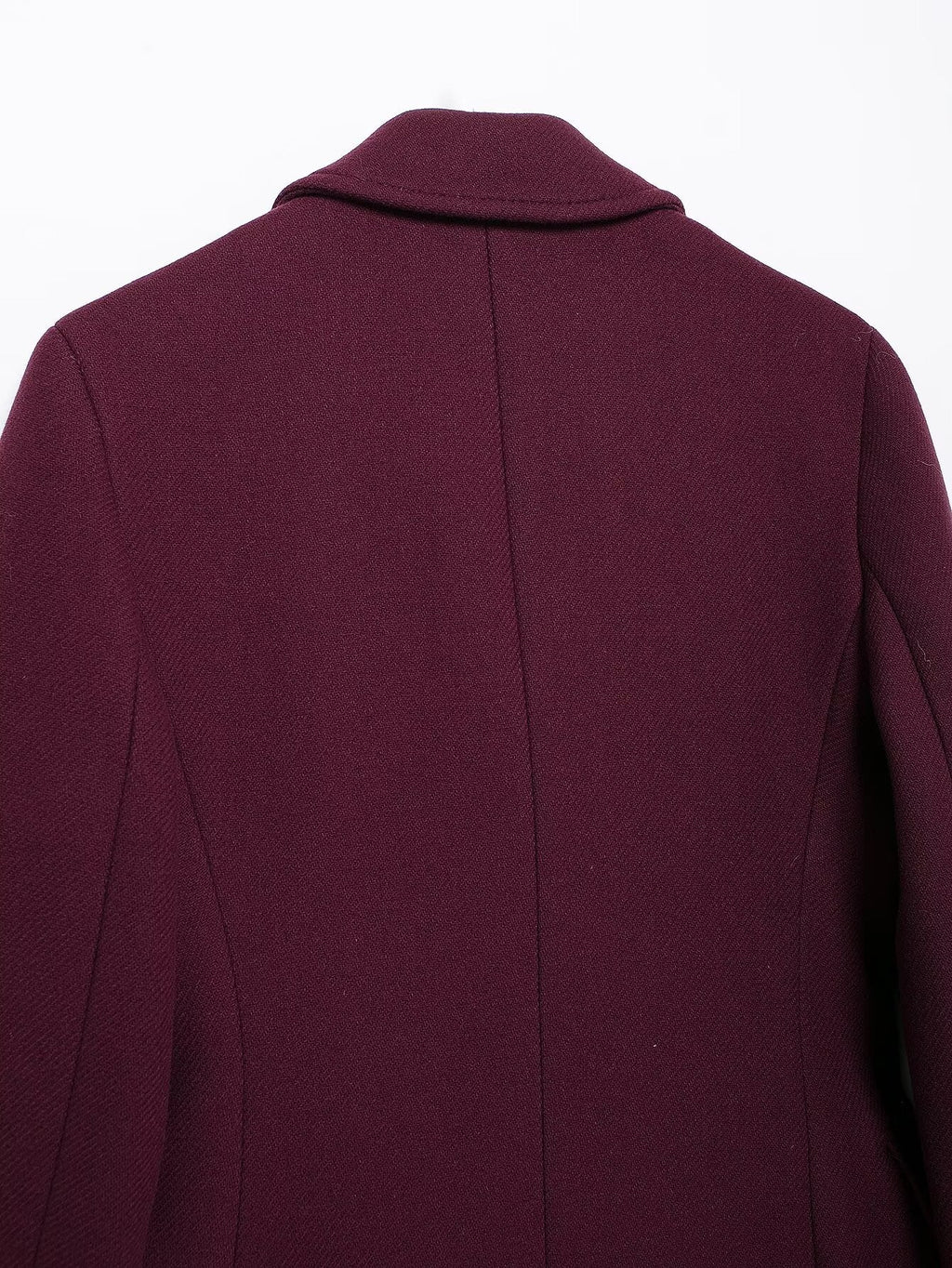 Francine | Women's Burgundy Double-Breasted Woolen Coat
