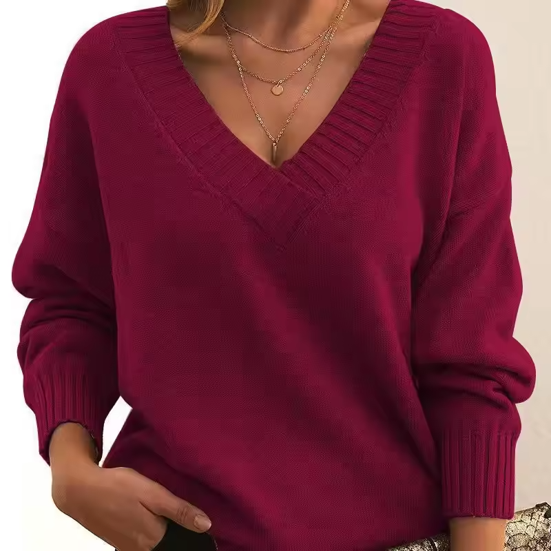 Rose | V-Neck Knit Sweater for Women