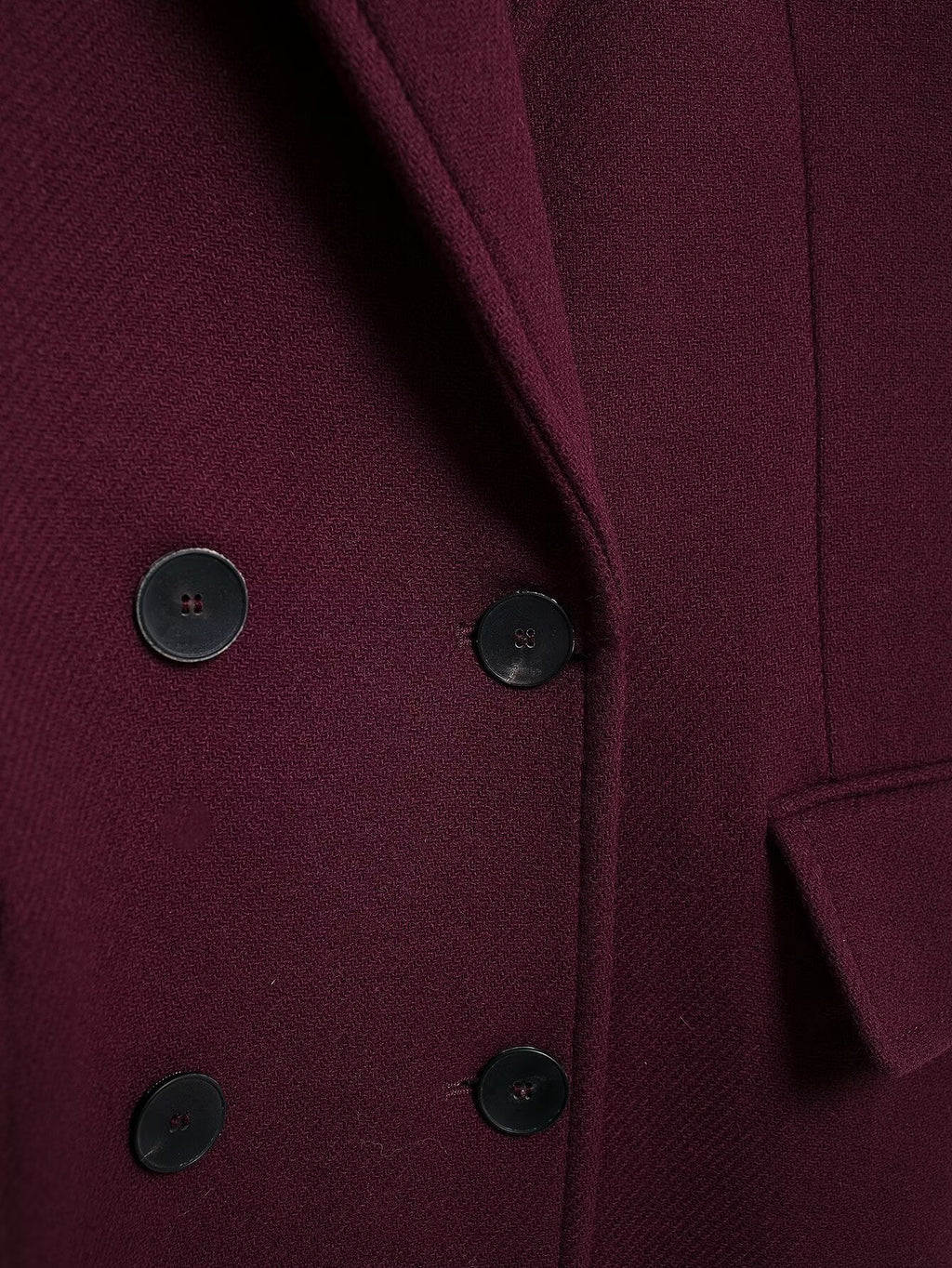Francine | Women's Burgundy Double-Breasted Woolen Coat