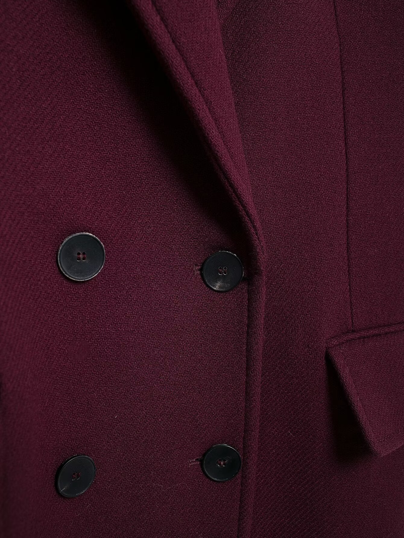 Francine | Women's Burgundy Double-Breasted Woolen Coat