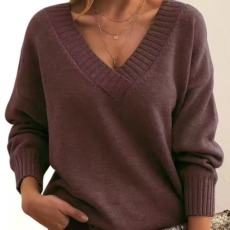 Rose | V-Neck Knit Sweater for Women