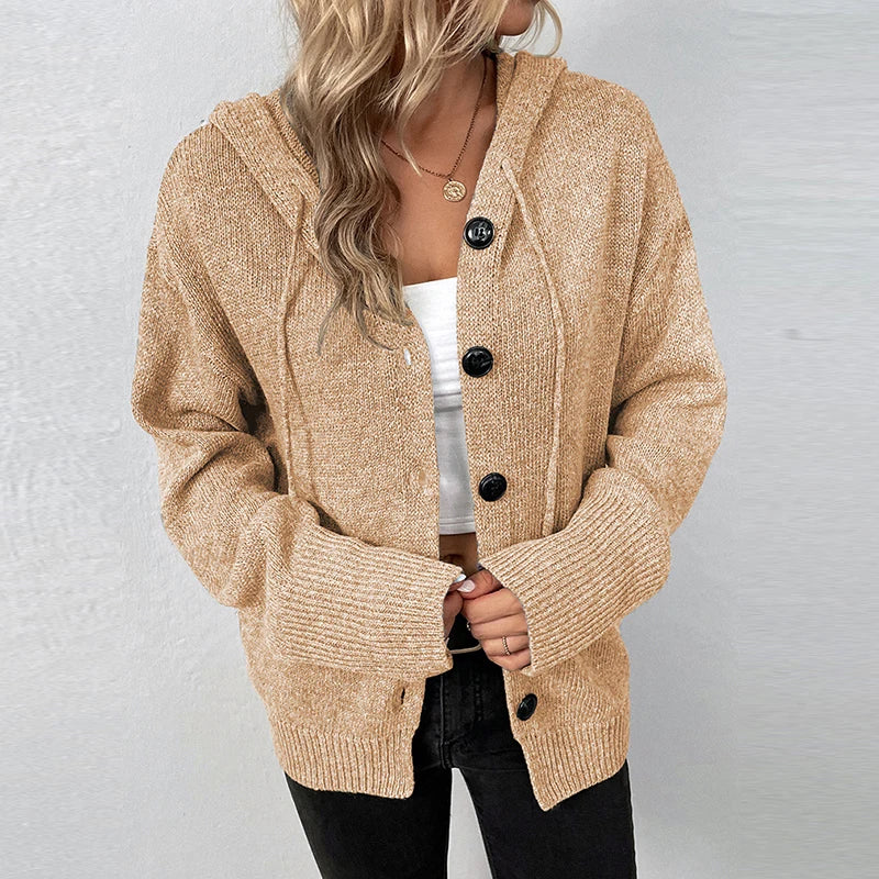 Ruby | Women's Relaxed Hooded Knit Cardigan