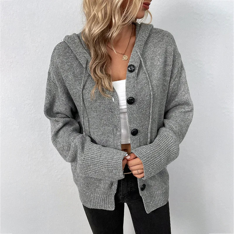 Ruby | Women's Relaxed Hooded Knit Cardigan