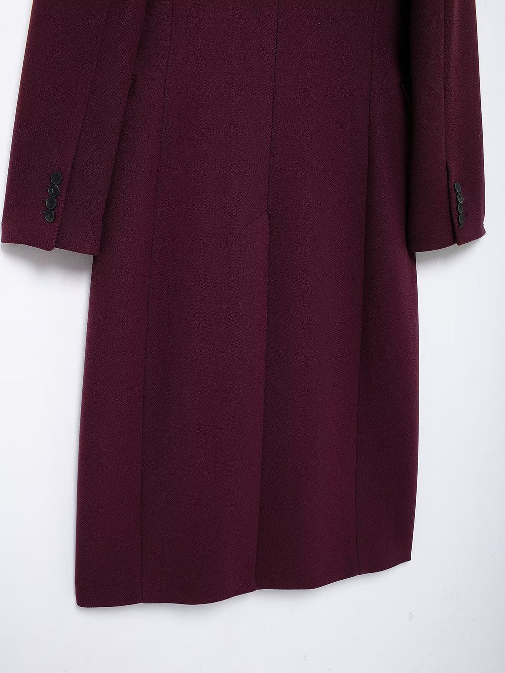 Francine | Women's Burgundy Double-Breasted Woolen Coat