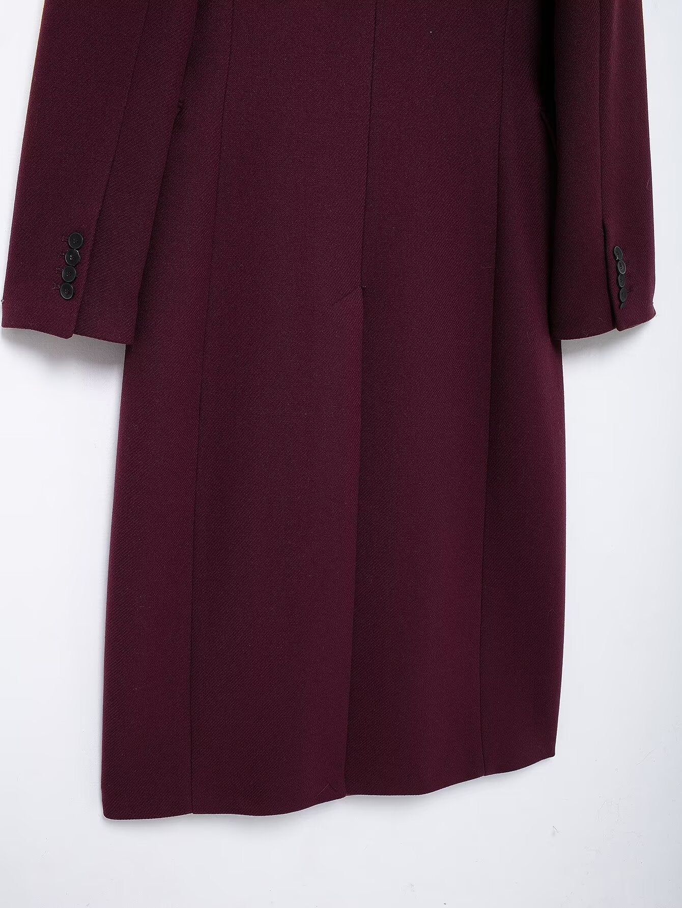 Francine | Women's Burgundy Double-Breasted Woolen Coat
